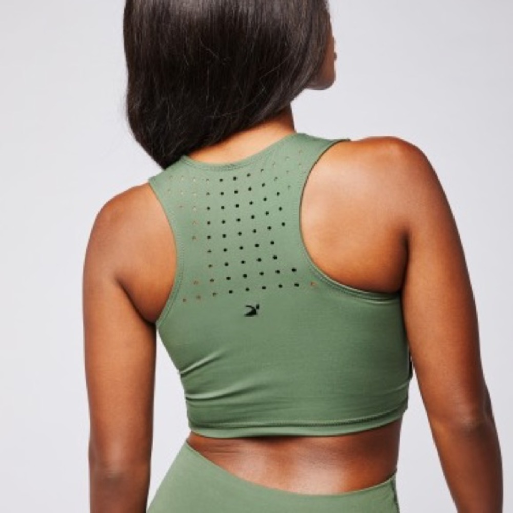 GLYDER || Cutout Tank ‘Mood’ Bra in Olive Green - SZ Medium